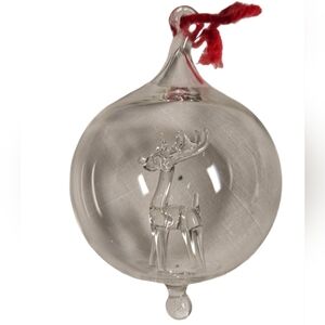 Deer Sculpture clear glass Christmas ball ornament
